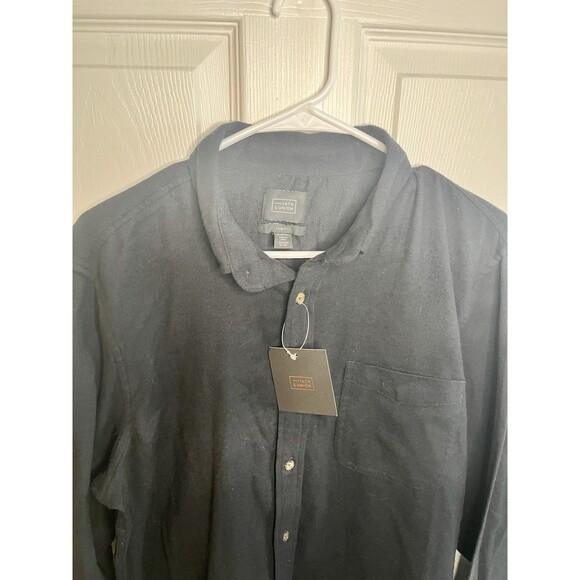 Men's 14TH & UNION NORDSTROM Black Flannel Shirt Large NEW NWT Trim Fit - Picture 2 of 11